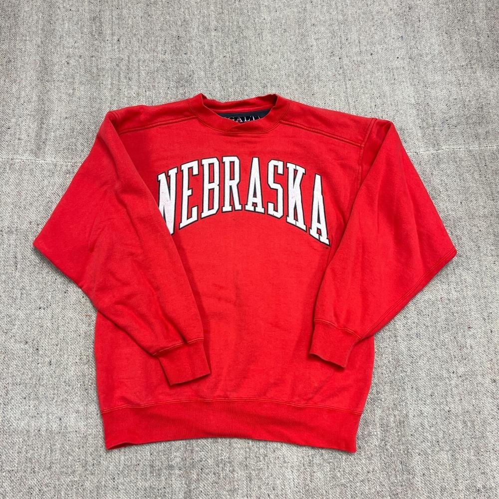 Vintage University Of Nebraska Sweatshirt Mens Medium Red 1990s